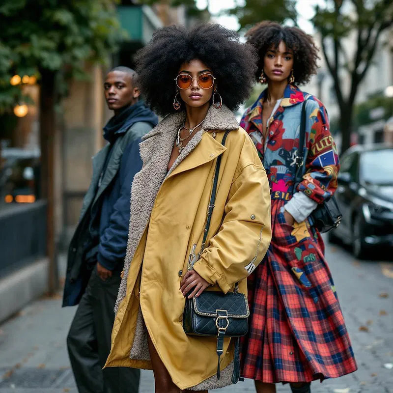 Street fashion image with diverse models