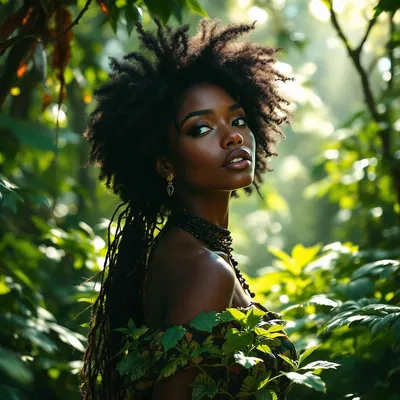 African woman amidst nature