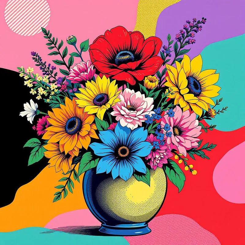 Pop Art inspired floral design