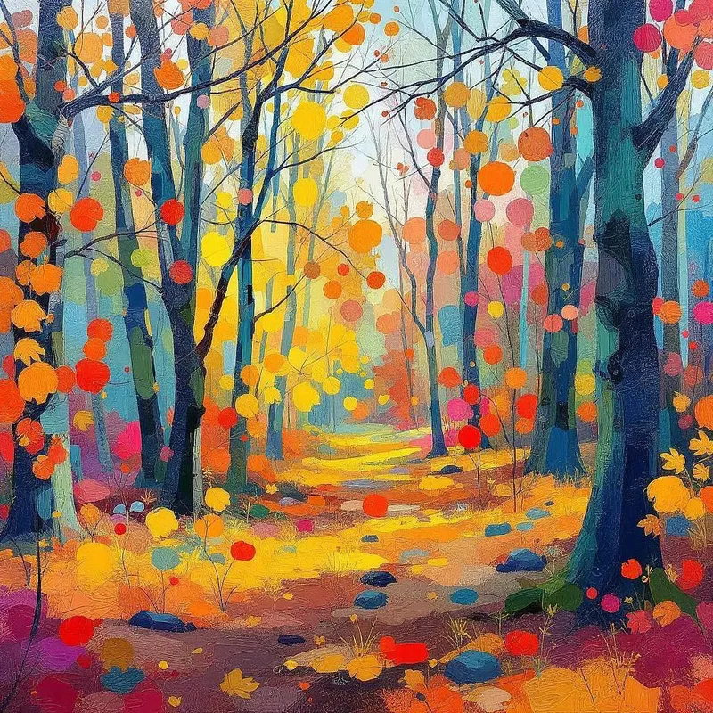 Artistic interpretation of autumn forest