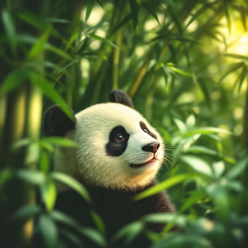 AI portrait of a serene panda