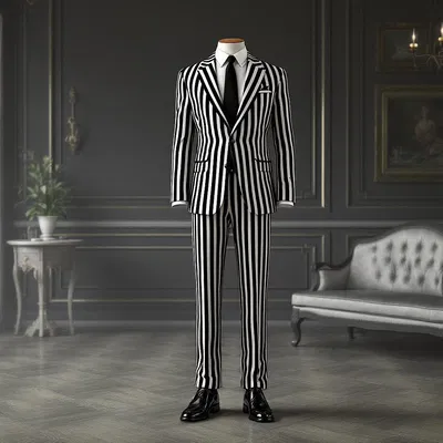 Elegant Mafia Outfit with pinstripes