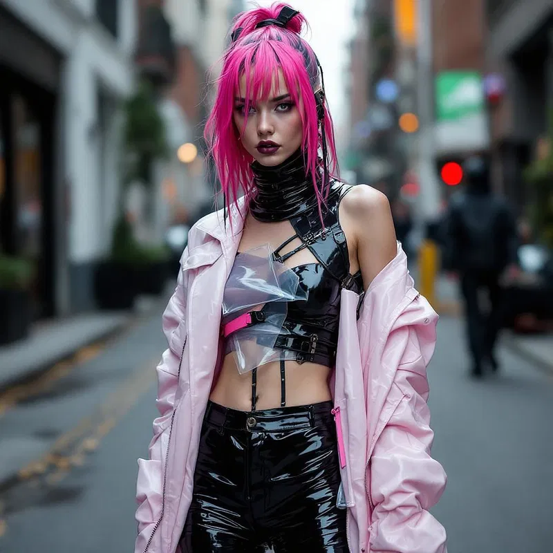 Alternative latex street fashion