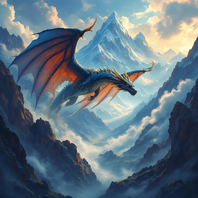 Fantasy adventure movie poster with dragons