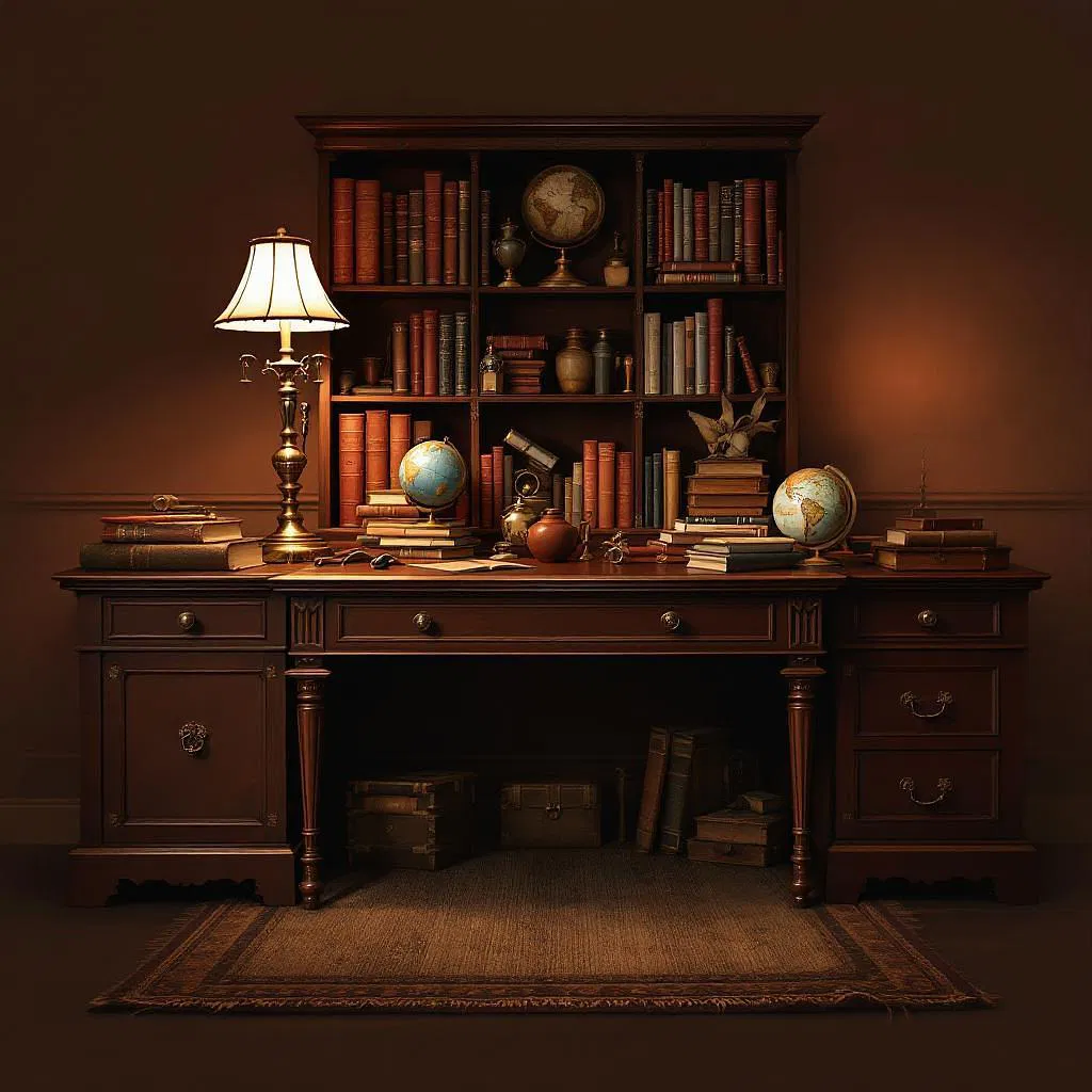 Sophisticated vintage desk in a study