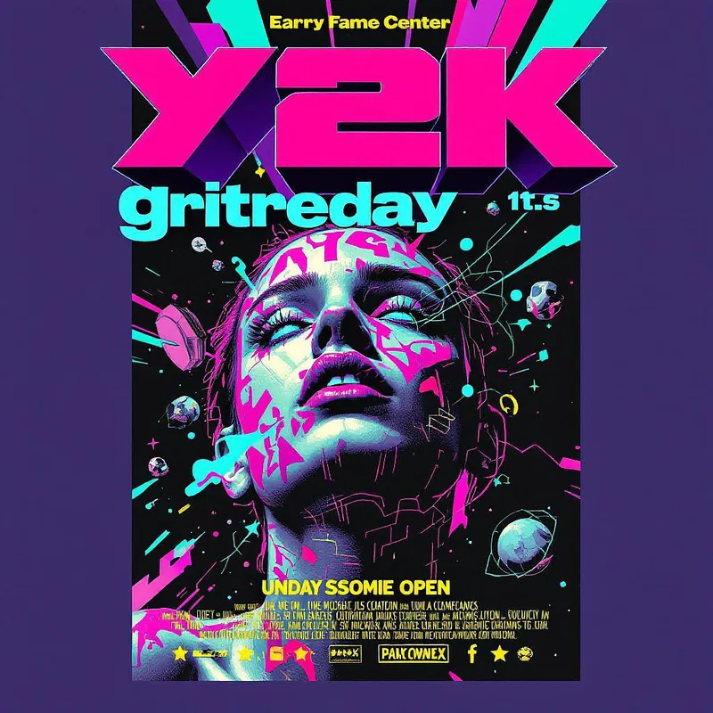 Y2K nostalgic movie poster