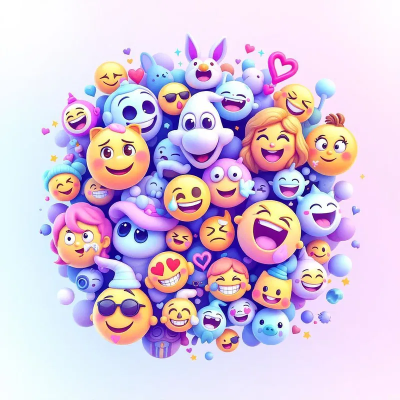 Complex AI emoji with mood expression