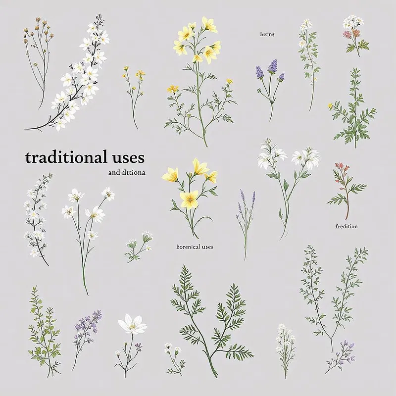 Botanical illustration of medicinal herbs