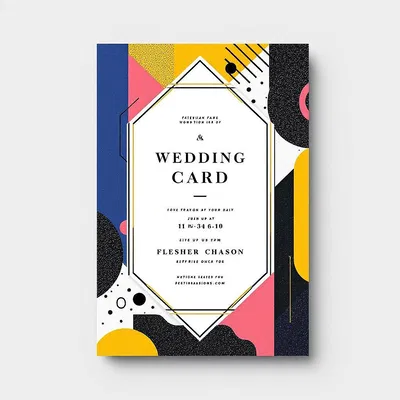 Geometric pattern wedding invitation