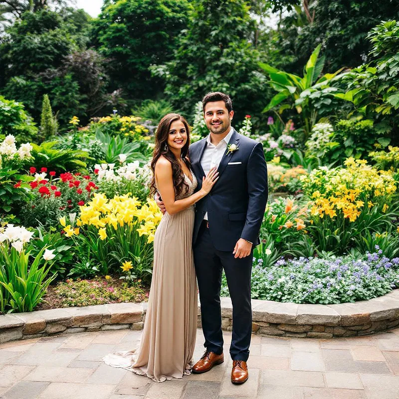 Pre-wedding at a botanical garden