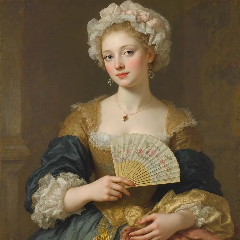 Elegant Renaissance lady with a fan