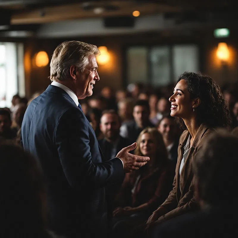 Keynote speaker connecting with the audience