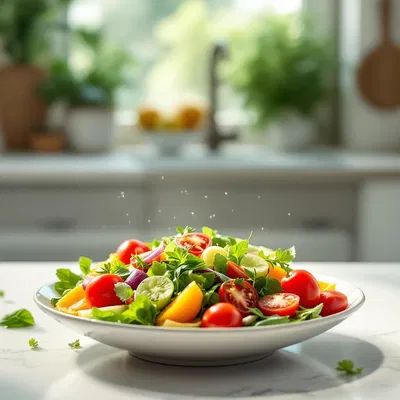 Vibrant salad with AI enhancements