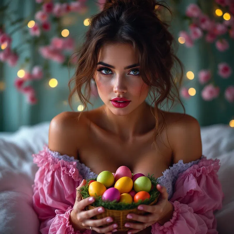 Sensual Easter ambiance with alluring model