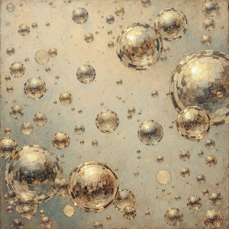 Vintage bubbles in a classic painting