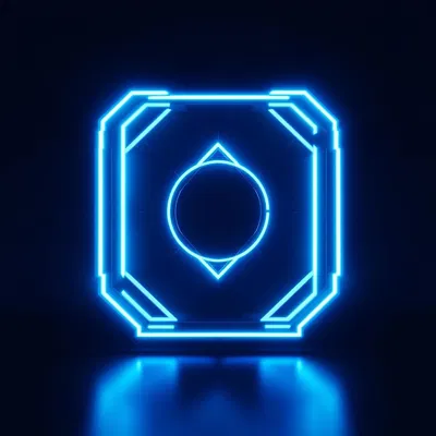 Futuristic icon with neon highlights generated by AI