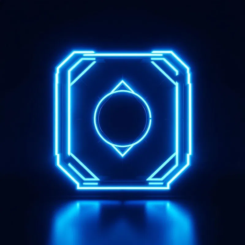 Futuristic icon with neon highlights generated by AI