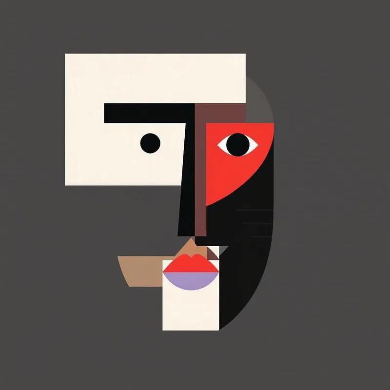 Minimalist abstract face