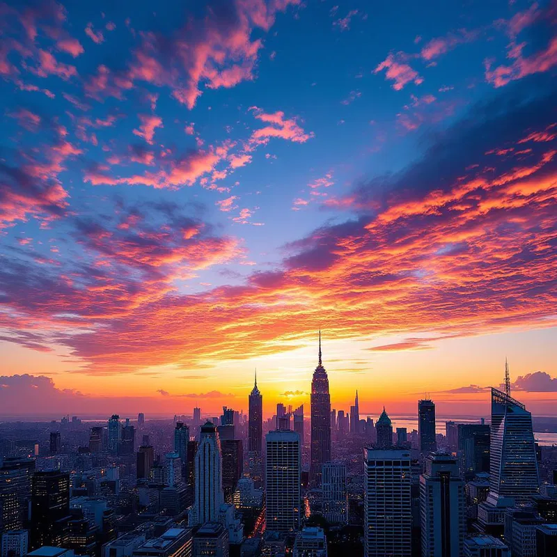 Metropolitan sunsets evolving in time-lapse