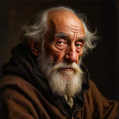 Elderly Renaissance man with a wise expression