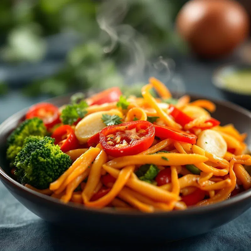 Colorful vegetable stir-fry with AI adjustments