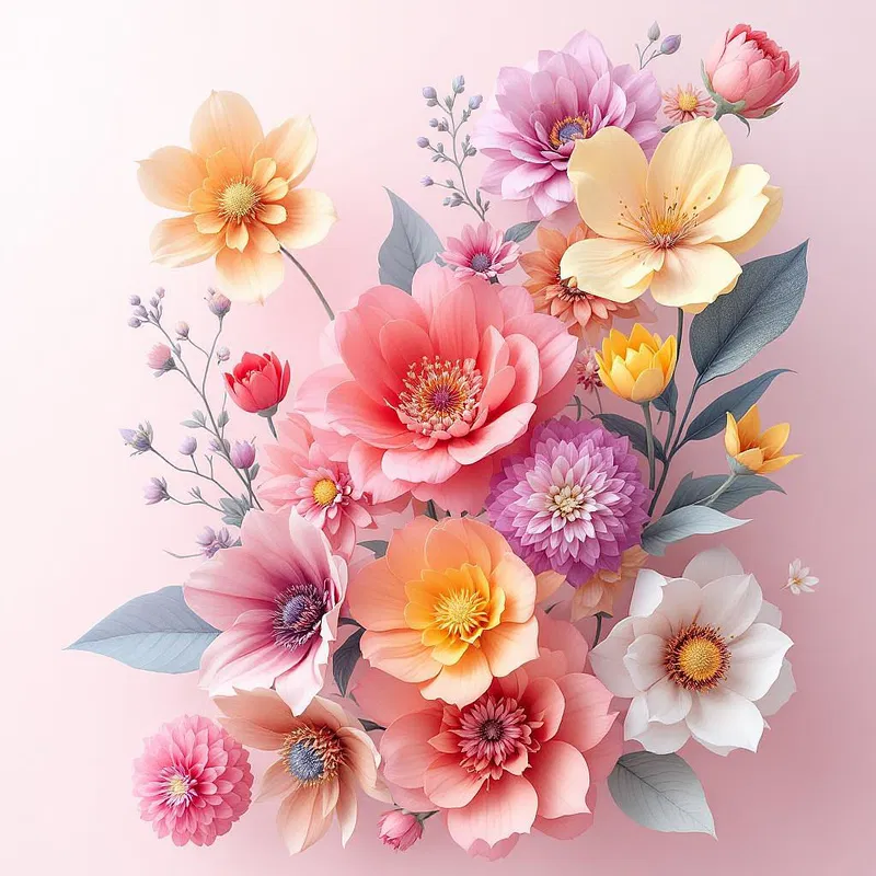 AI-rendered abstract floral beauty