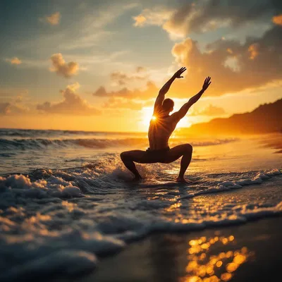 Male fitness influencer doing yoga