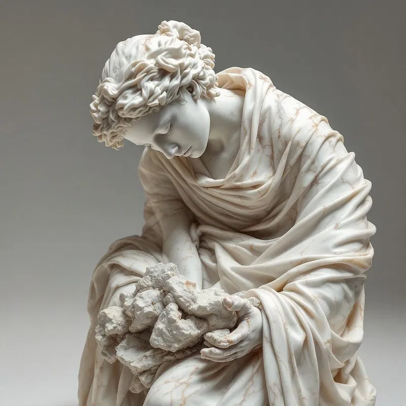 AI Renaissance sculpture in marble