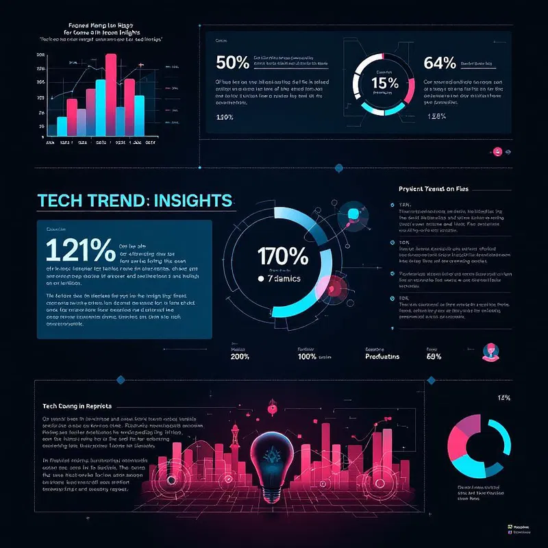 Infographic with futuristic tech trend insights